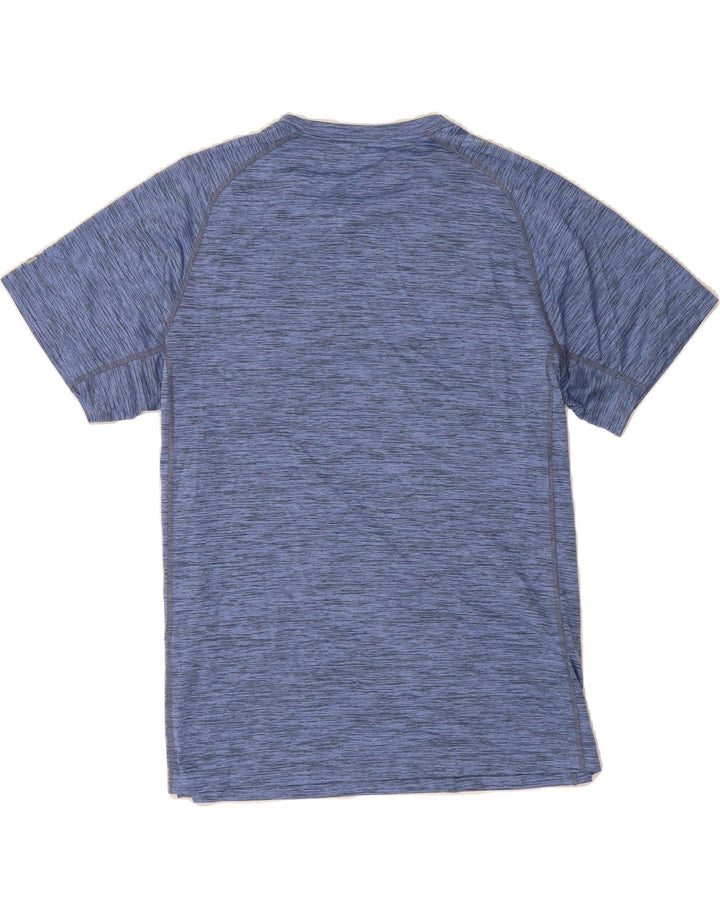 EDDIE BAUER Mens T-Shirt Top Large Blue Flecked Polyester Vintage Eddie Bauer and Second-Hand Eddie Bauer from Messina Hembry 