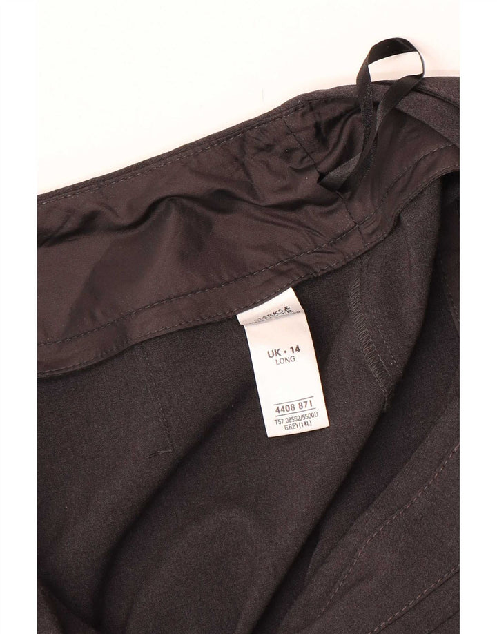 Spodnie damskie Marks & Spencer Straight Regular, UK 14, średni brąz