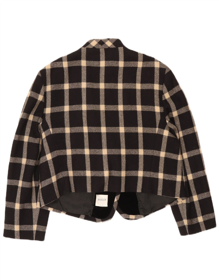 Damska marynarka Basler zapinana na 1 guzik UK 18 XL, wełniana w czarną kratkę