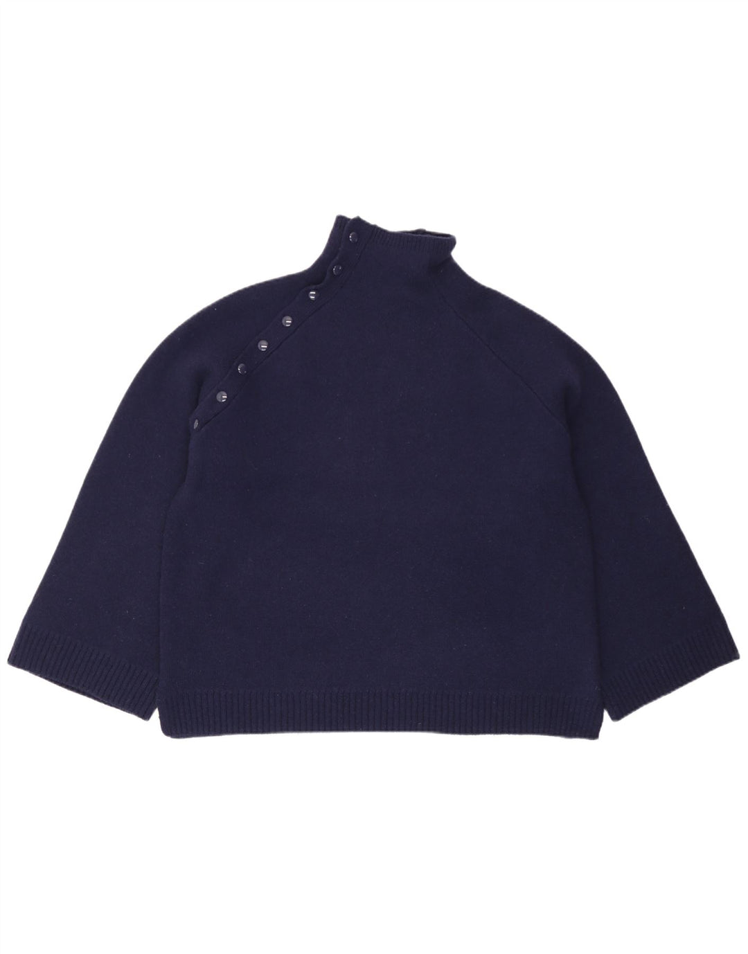Damski sweter oversize z golfem Zara UK 10 Small, granatowy, wełniany