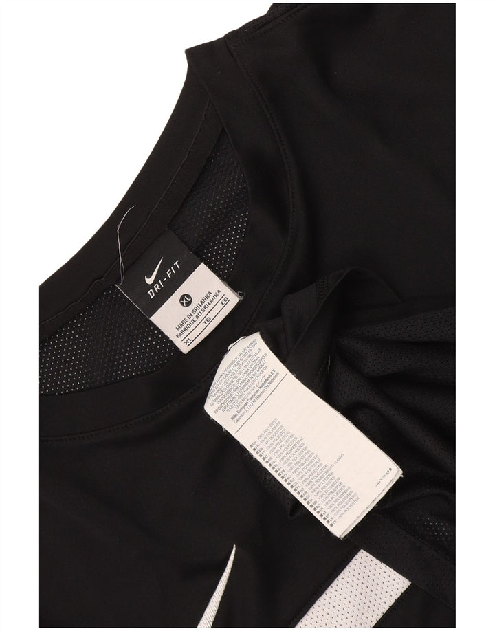 Męski T-shirt Nike Dri Fit Top XL Czarny poliester z blokami kolorów