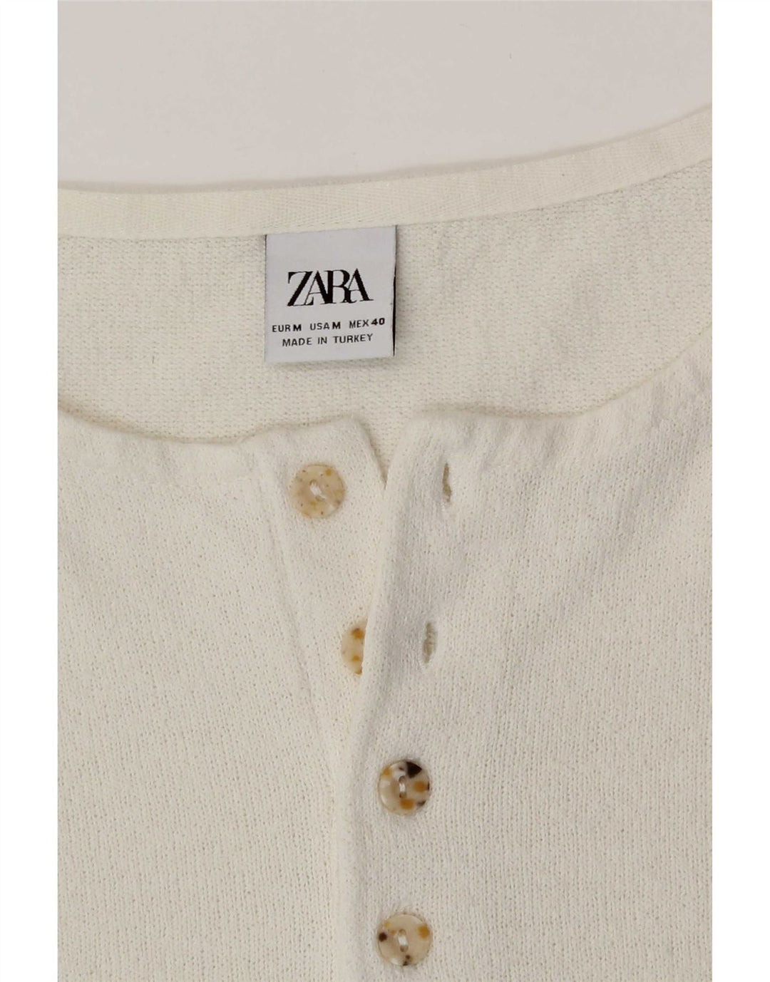 Męska koszulka T-shirt Zara, średnia biel