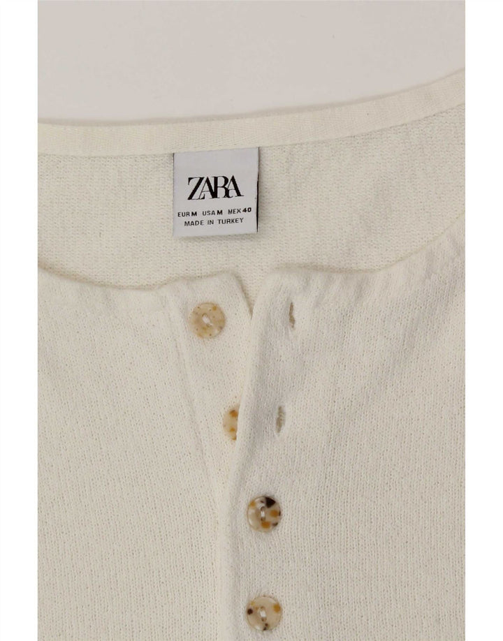 Męska koszulka T-shirt Zara, średnia biel
