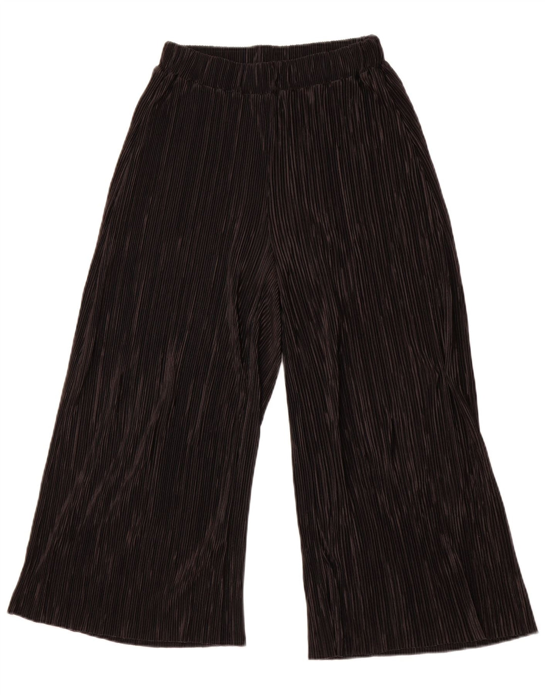 Damskie spodnie Capri z szeroką nogawką ZARA XS W24 L23 Czarny poliester