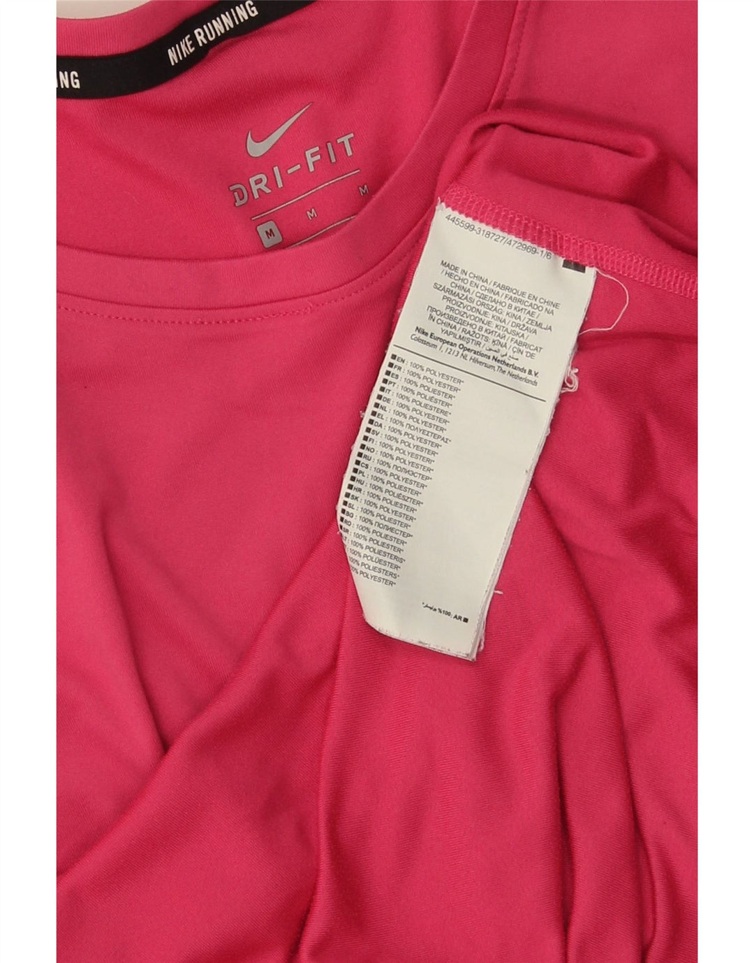Damska koszulka do biegania Nike Dri Fit Top UK 14, średni różowy poliester