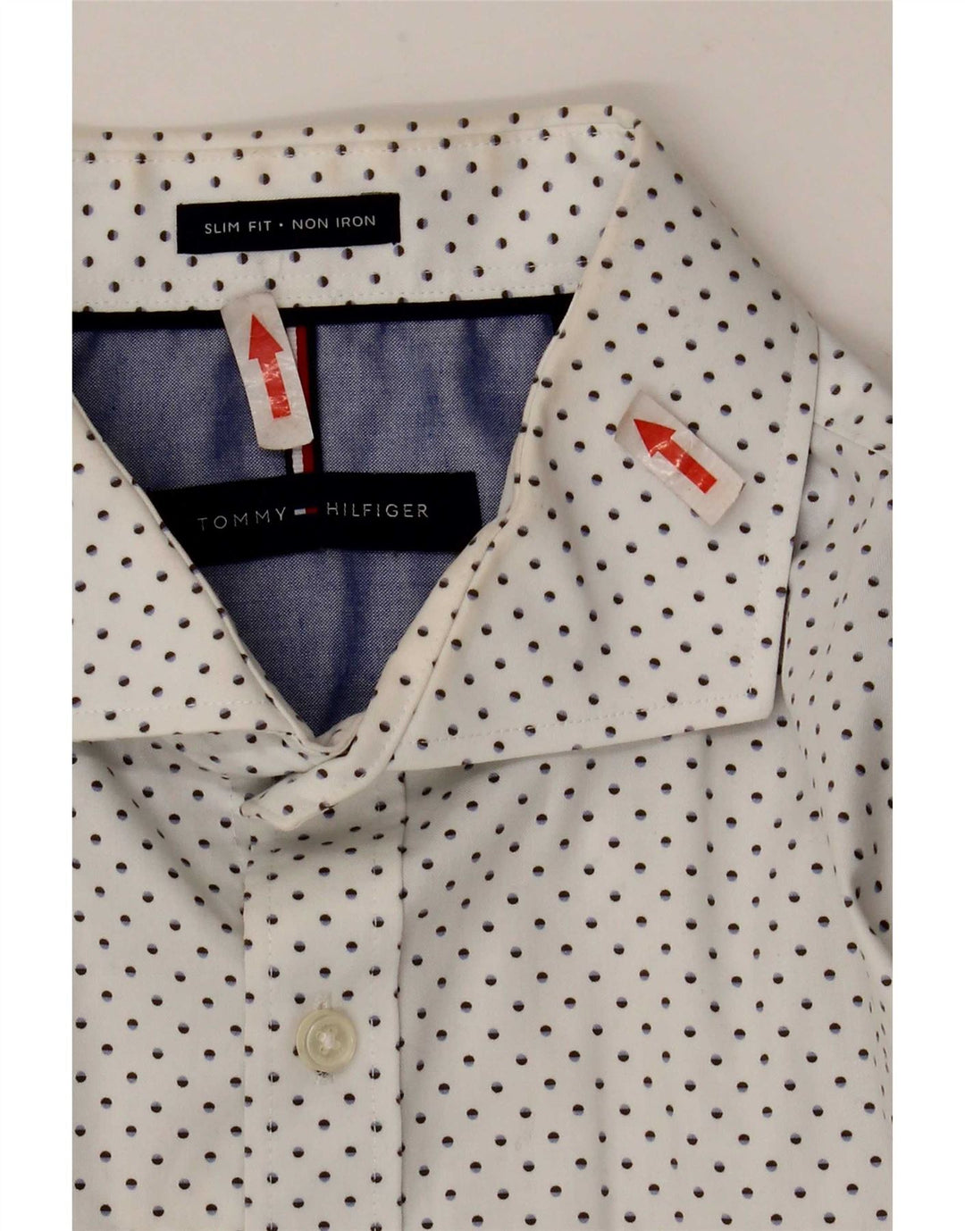Koszula męska Tommy Hilfiger o dopasowanym kroju, rozmiar 16, duża, biała w cętki