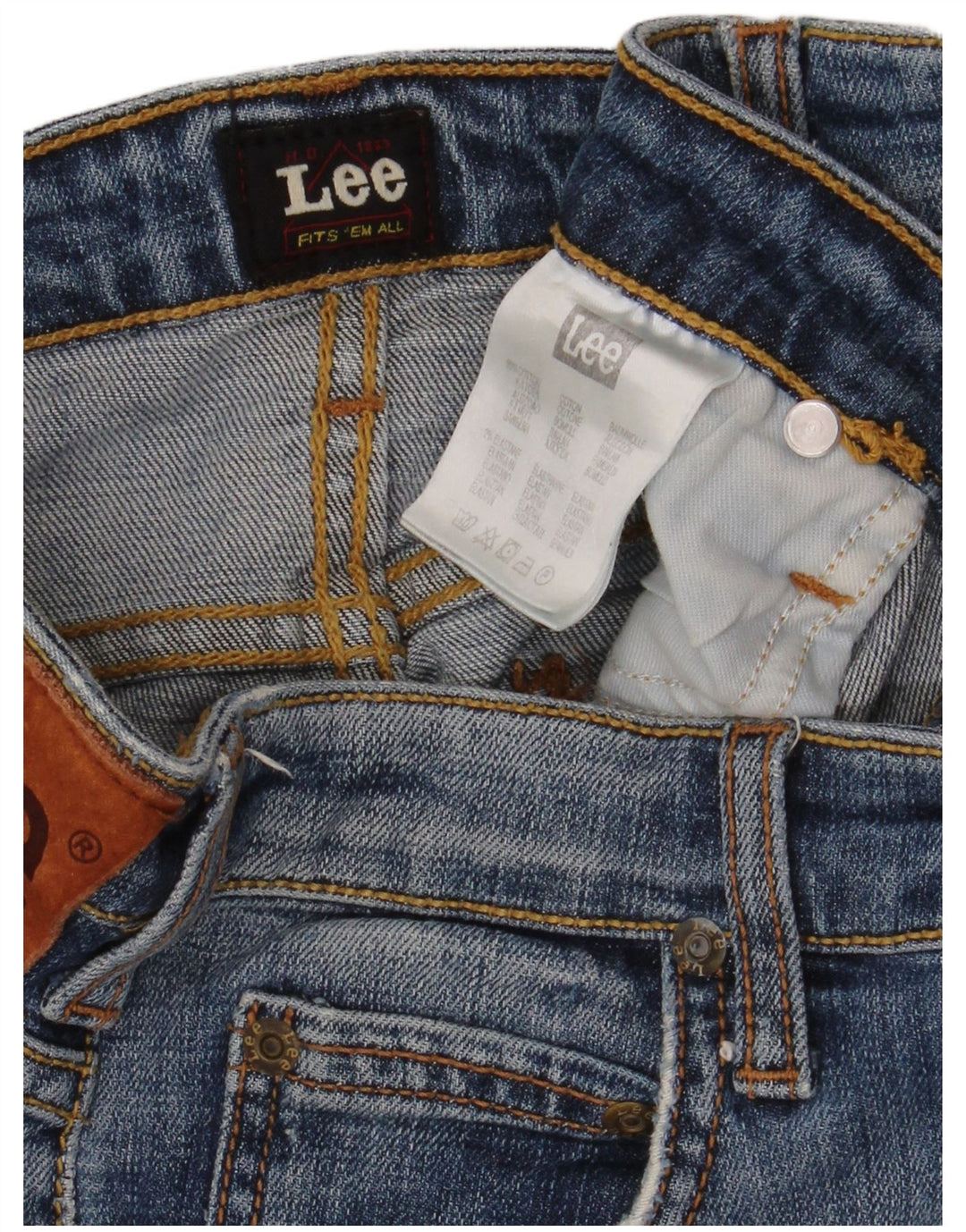 Damskie jeansy Lee Powell Slim W30 L34 Niebieskie bawełniane