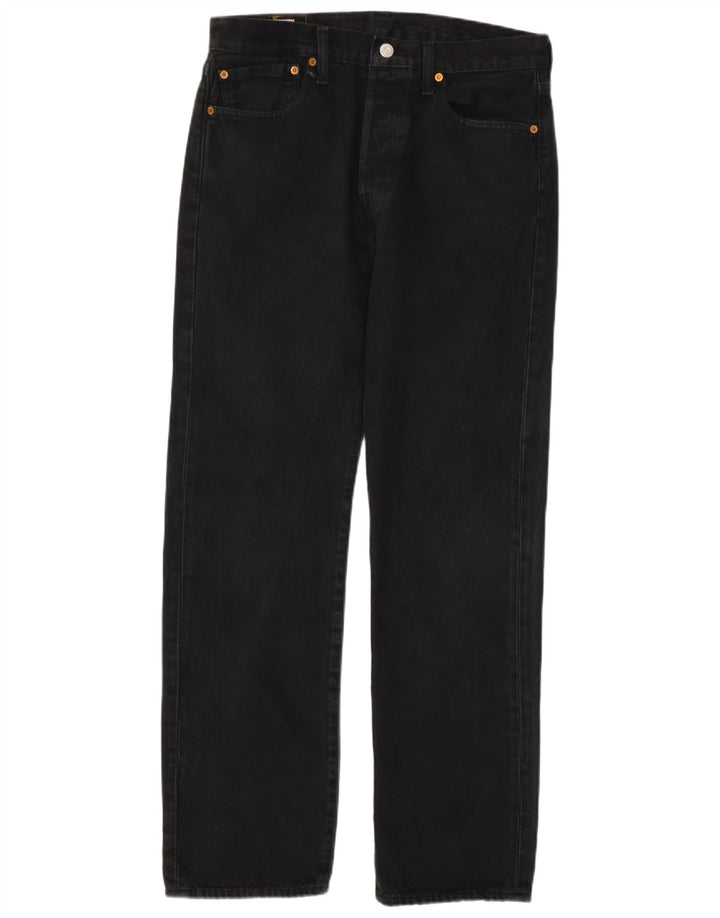 Męskie dżinsy Levi's 501 Straight W32 L32 Czarna bawełna