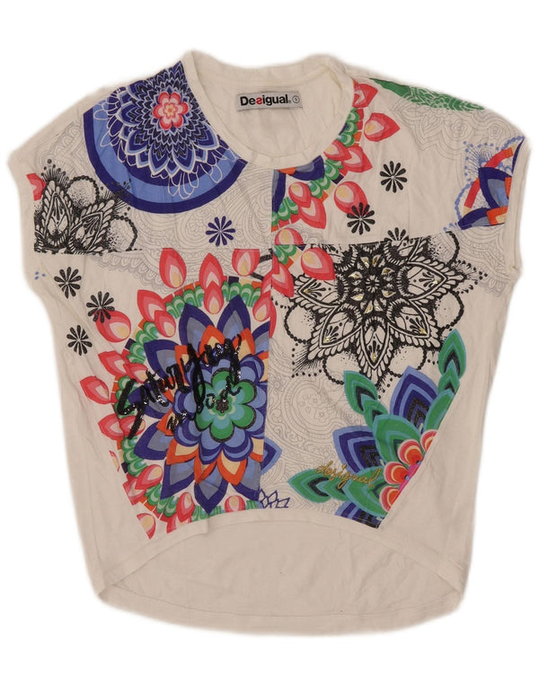 Damska koszulka oversize z grafiką Desigual Top UK 10 Small White