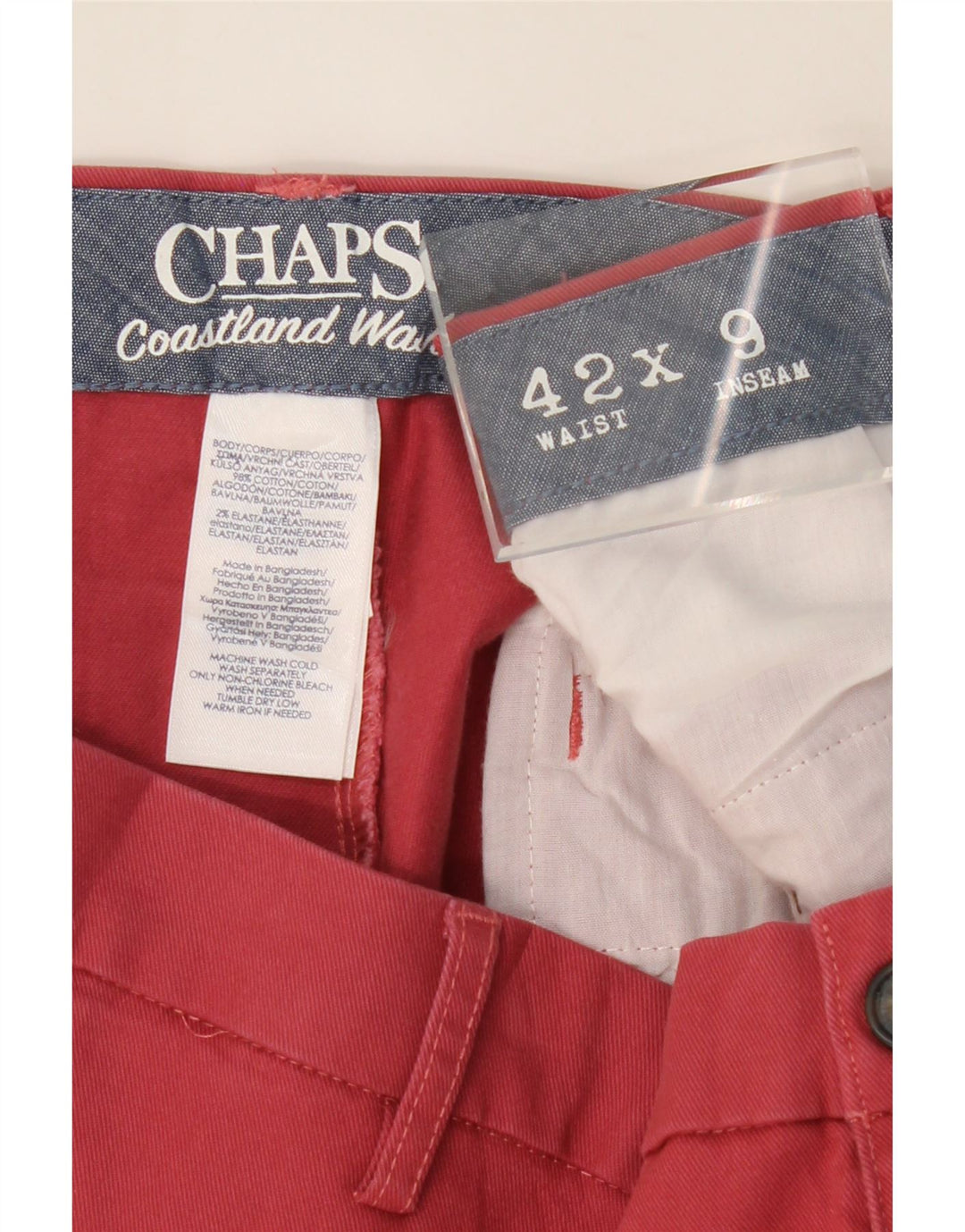 CHAPS Mens Chino Shorts W42 2XL Red Cotton Vintage Chaps and Second-Hand Chaps from Messina Hembry 