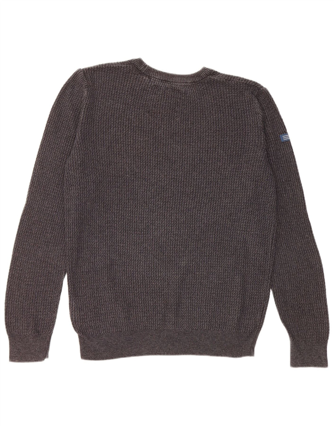 Męski sweter z okrągłym dekoltem Superdry, średnioszary, bawełniany