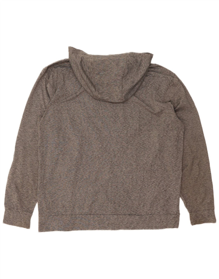 Męski sweter z kapturem i zamkiem NIKE Dri Fit XL, szary, nakrapiany poliester