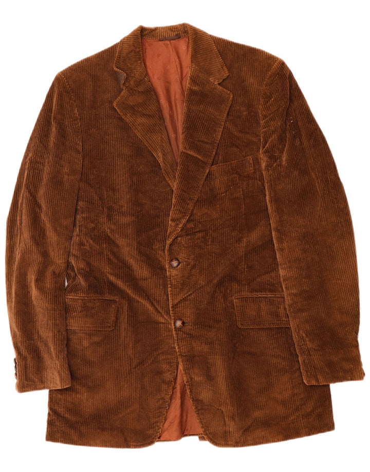 LONDON FOG Męska sztruksowa marynarka zapinana na 2 guziki EU 42 XL, brązowa, bawełniana