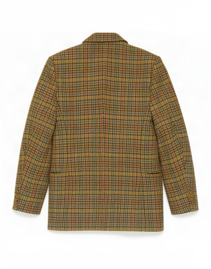Vintage damska marynarka zapinana na 3 guziki UK 10 Small Green Houndstooth Classic