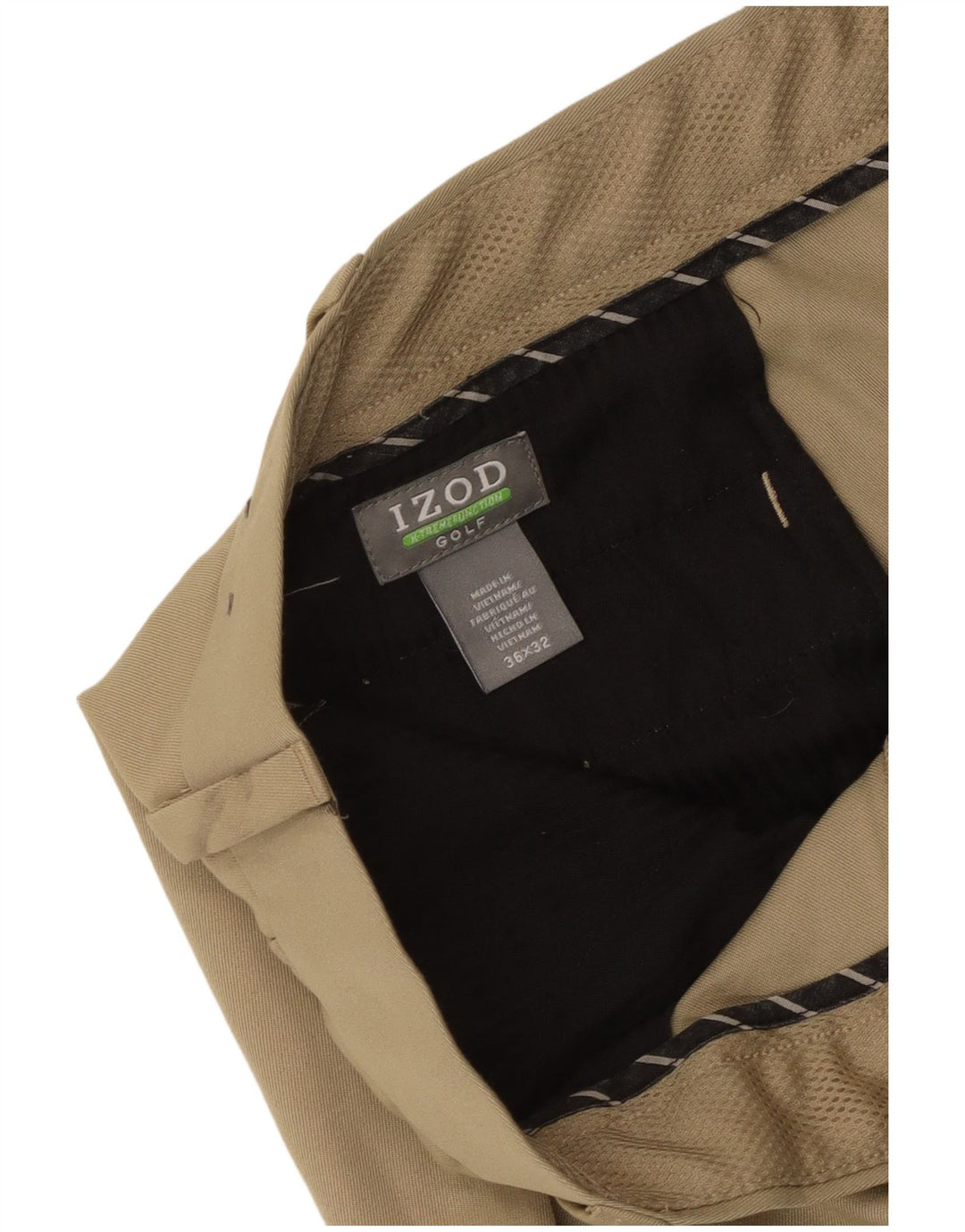 Męskie spodnie golfowe Izod Straight Suit W36 L32 Beżowy poliester