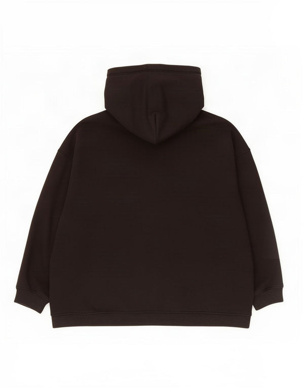 Zara Womens Oversized Hoodie Jumper UK 14 Medium Black Cotton