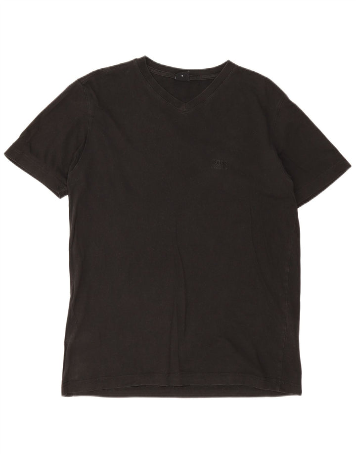 T-shirt męski HUGO BOSS, mały, czarny, bawełniany