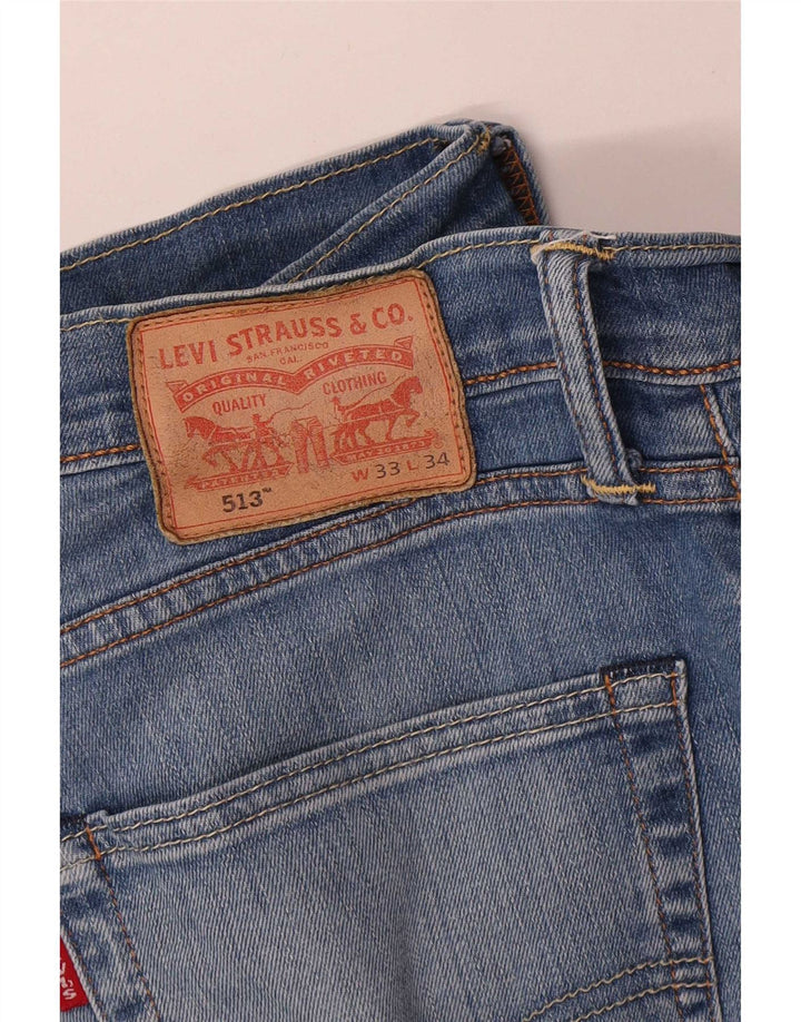 Damskie jeansy Levi's 513 Straight W33 L30 Niebieskie