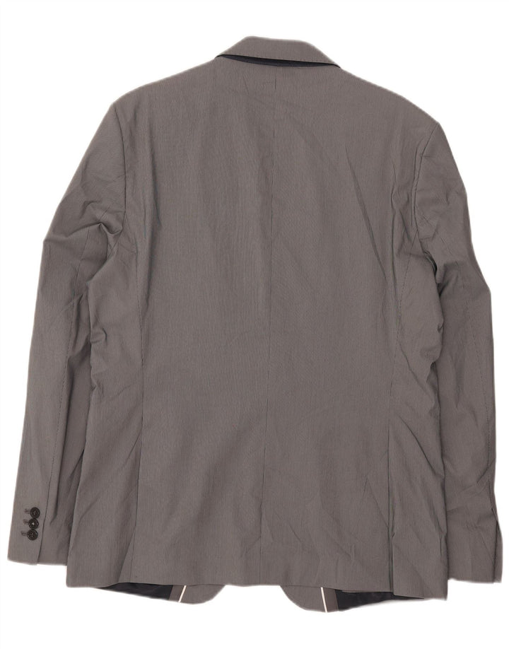 Zara Męska marynarka zapinana na 2 guziki EU 54 XL Szara, poliestrowa w prążki