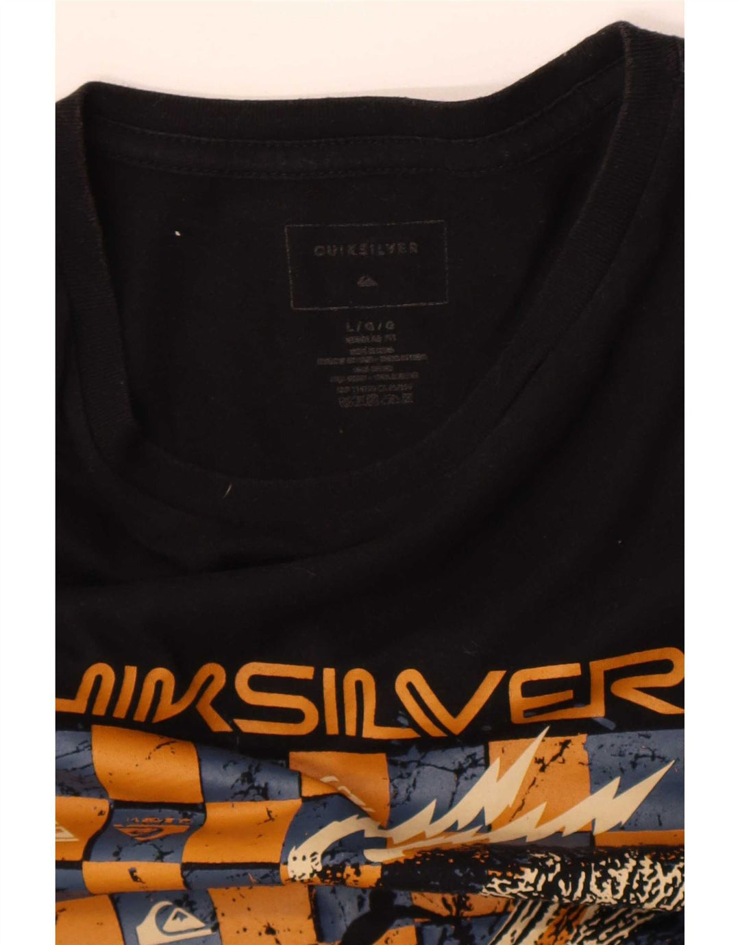 Męska koszulka męska Quiksilver Regular z grafiką, duża, czarna, bawełniana