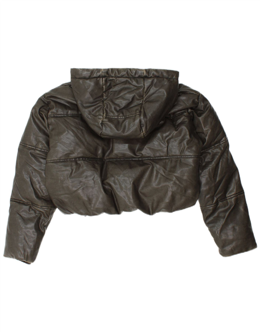 Damska, oversize'owa, wyściełana kurtka z kapturem ZARA UK 10, Small Khaki
