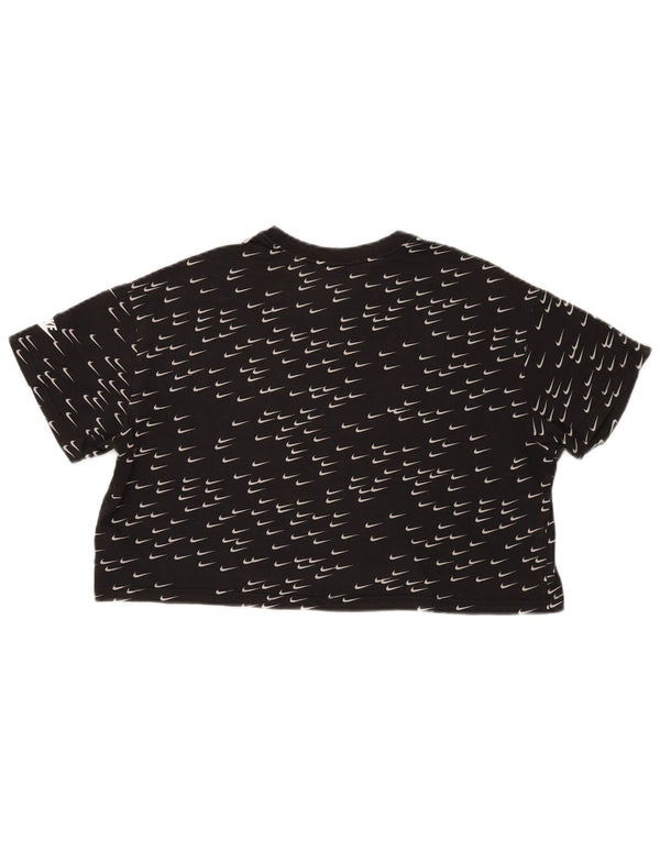 Damska koszulka Nike Crop Graphic Top UK 18 XL, czarna bawełna