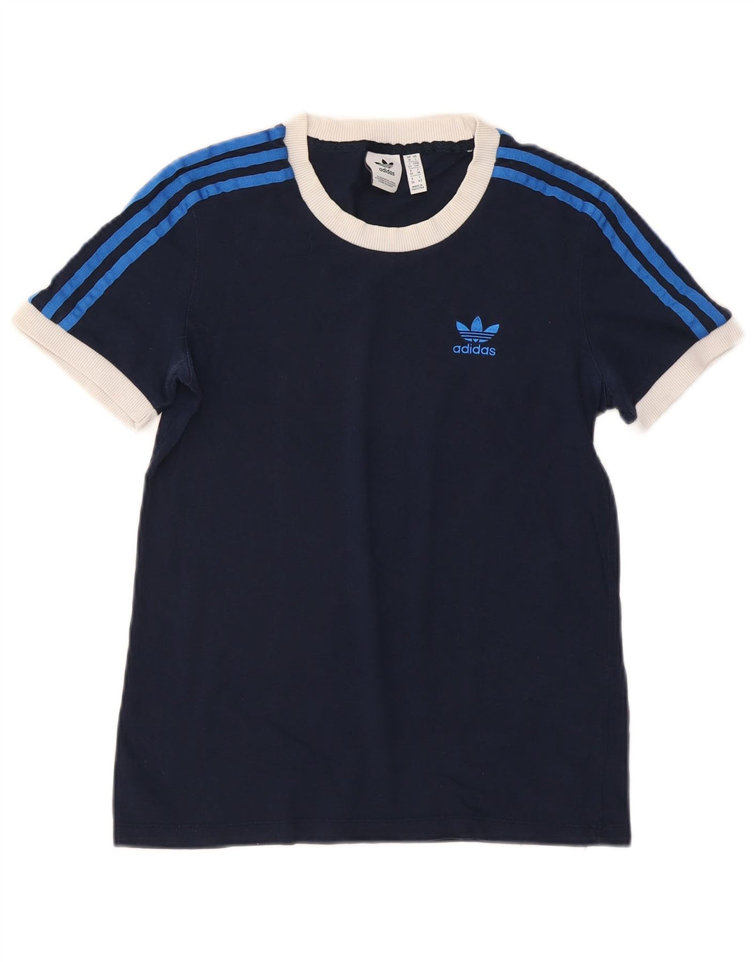 T-shirt damski ADIDAS Top UK 10, mały, granatowy, bawełniany