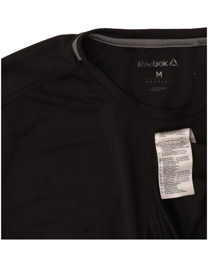T-shirt damski REEBOK Top UK 14, średni czarny poliester z blokami kolorów