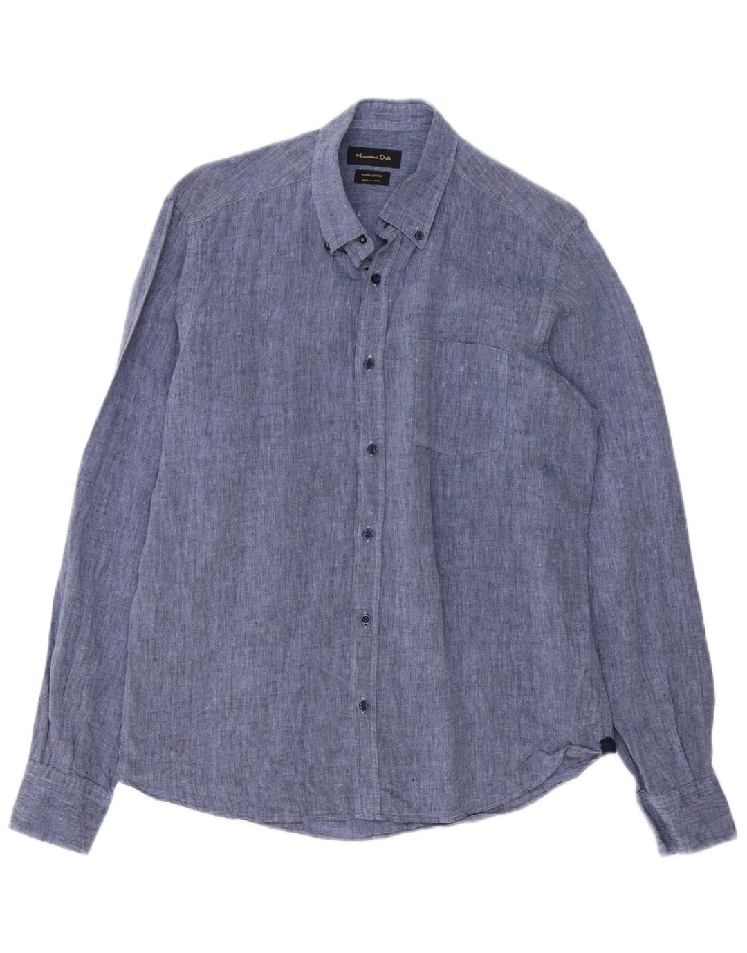 Koszula męska Massimo Dutti, średnioniebieska, lniana