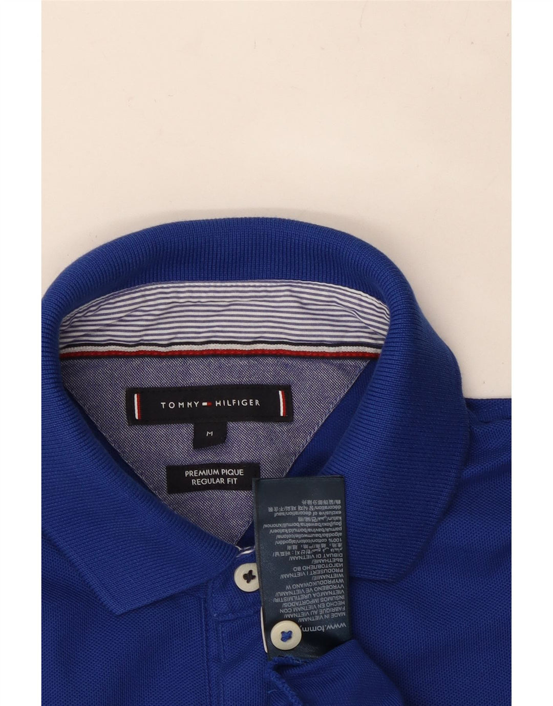 Męska koszulka polo TOMMY HILFIGER o regularnym kroju, średnioniebieska, bawełniana