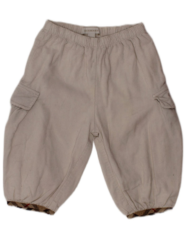 Spodnie sztruksowe dla chłopców Burberry, proste, 9-12 miesięcy, W18 L8, białe