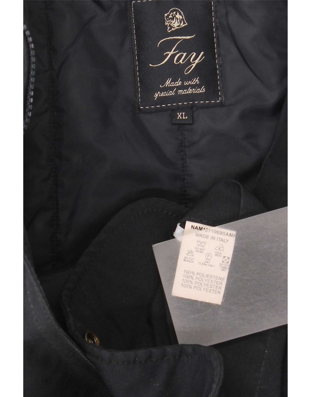 Męski płaszcz wiatrówkowy Fay UK 42 XL, granatowy, poliester