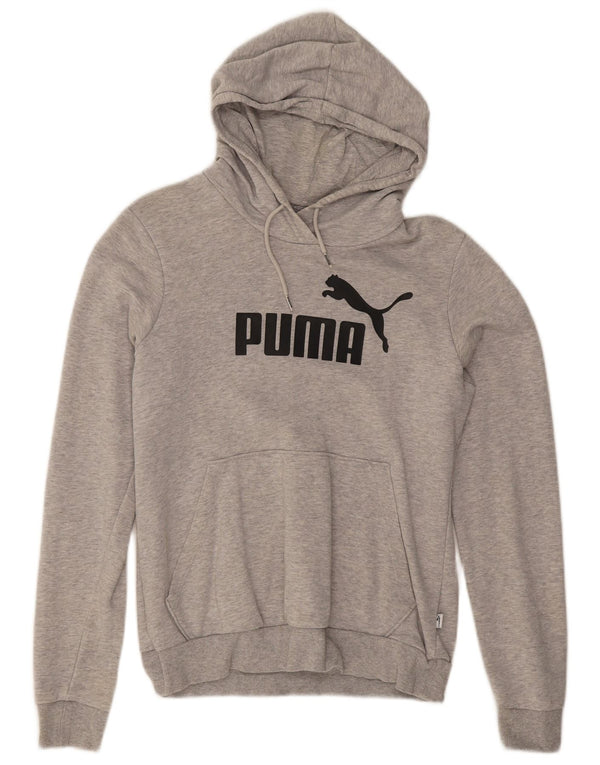 Damska bluza z kapturem Puma z grafiką UK 12, średnioszara, nakrapiana