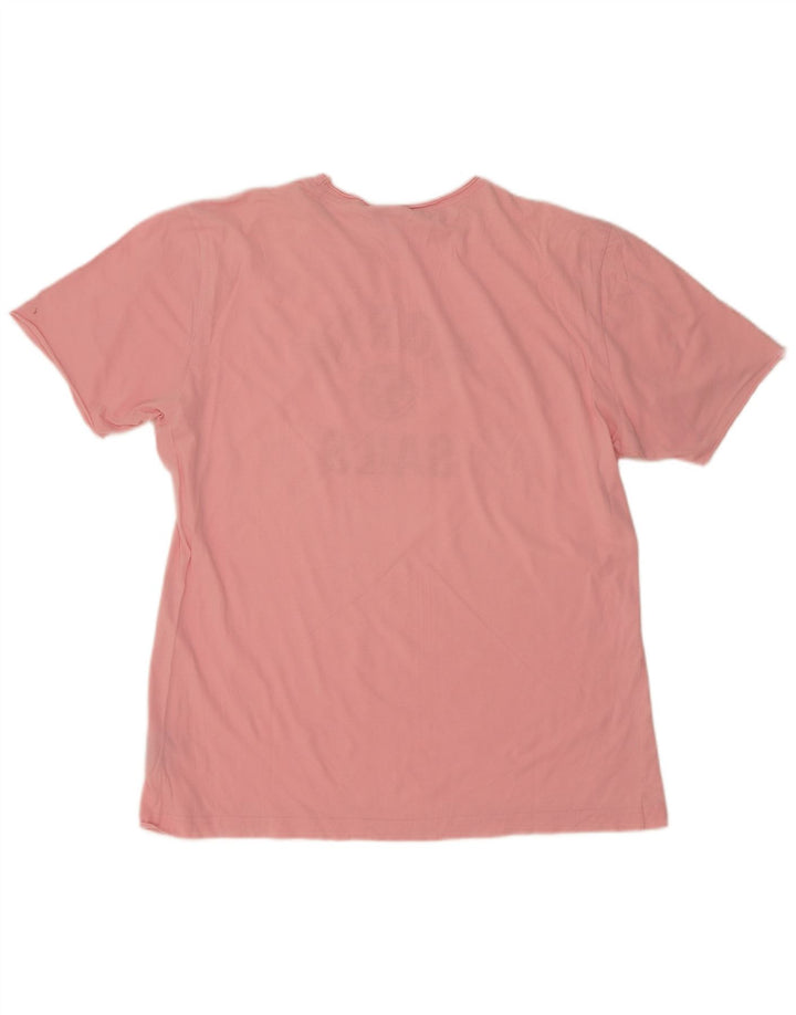 Męski T-shirt z grafiką North Sails, duży, różowy, bawełniany