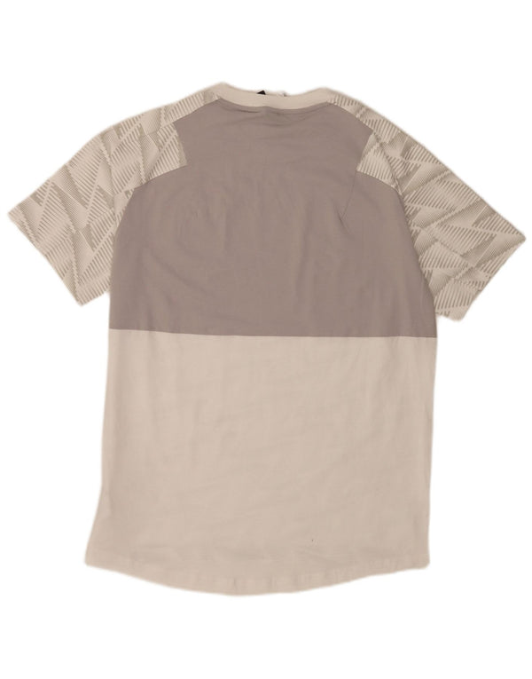 Adidas Męski T-Shirt Top Średniej Białej Geometrycznej Bawełny