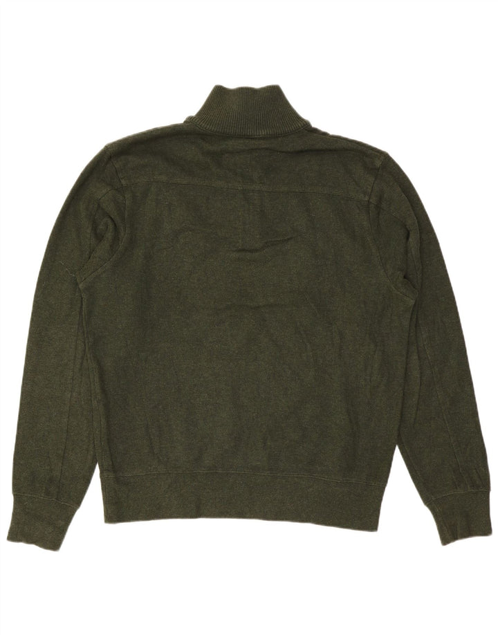 Męski sweter z zamkiem błyskawicznym Gant, duży, bawełniany khaki