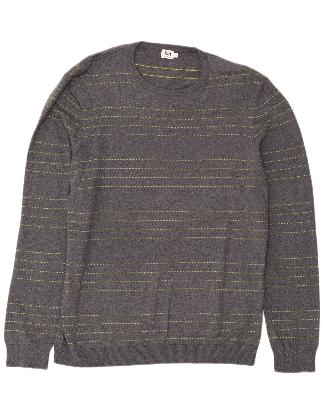Męski sweter z okrągłym dekoltem John Lewis, bawełniany w średnie niebieskie paski