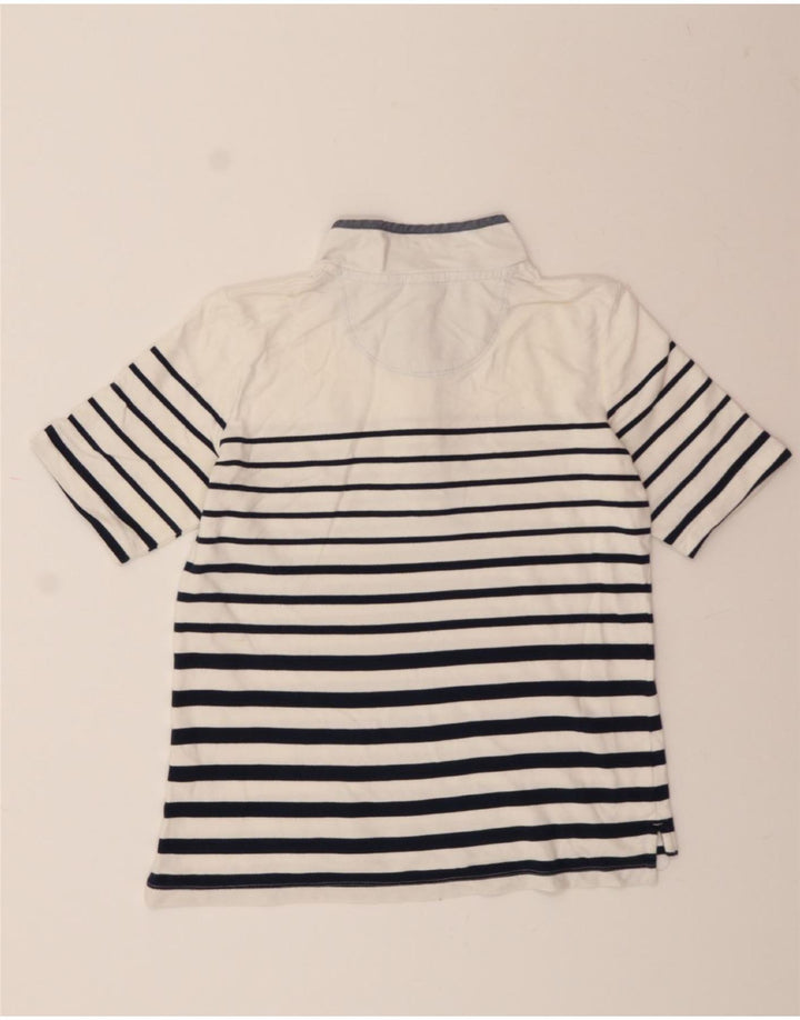 L.L.BEAN Womens T-Shirt Top UK 14 Medium White Striped Cotton Vintage L.L.Bean and Second-Hand L.L.Bean from Messina Hembry 