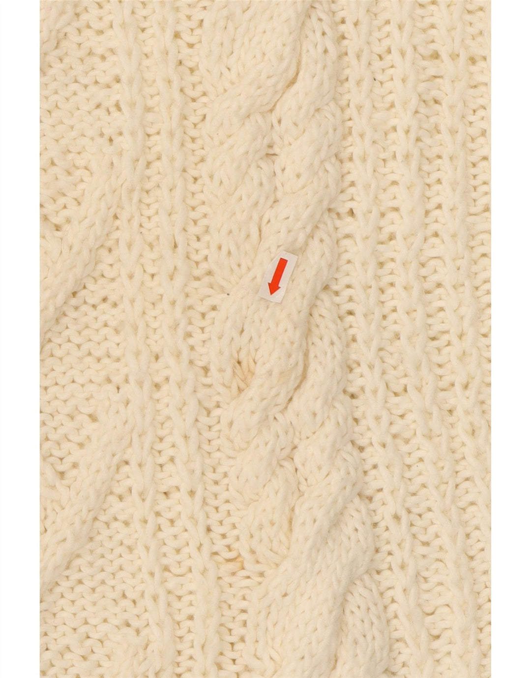 Sweter damski VINTAGE z golfem UK 16, duży w kolorze złamanej bieli