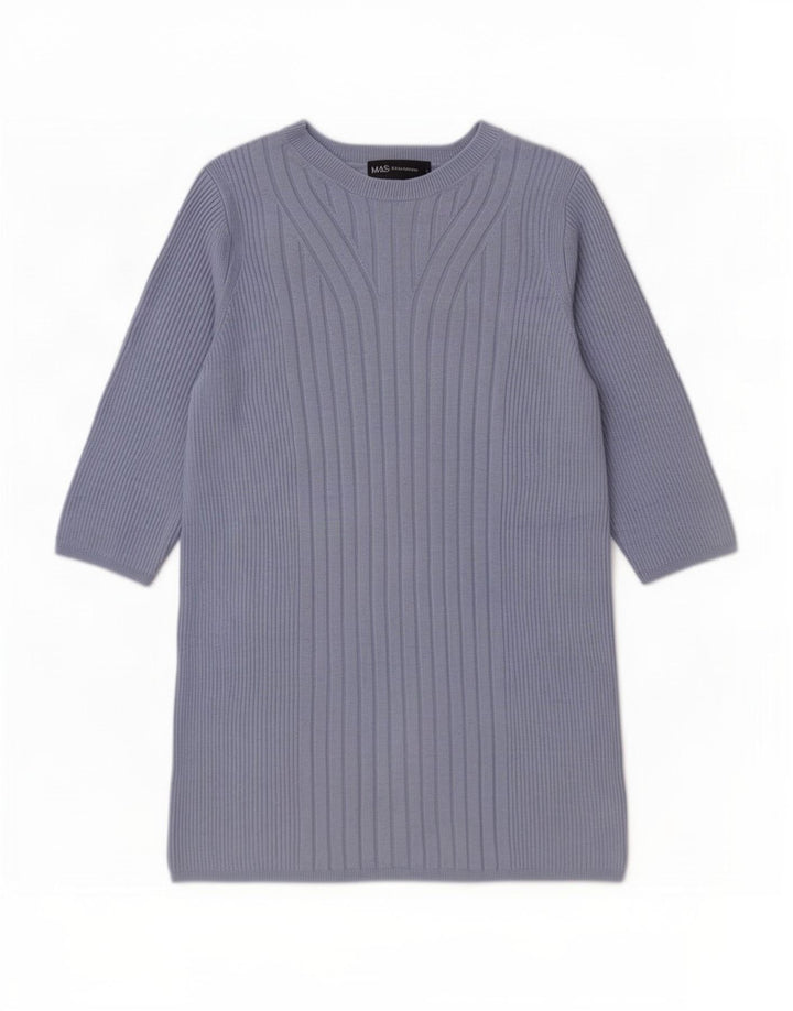 Sweter damski Marks & Spencer z okrągłym dekoltem, UK 12, średni niebieski