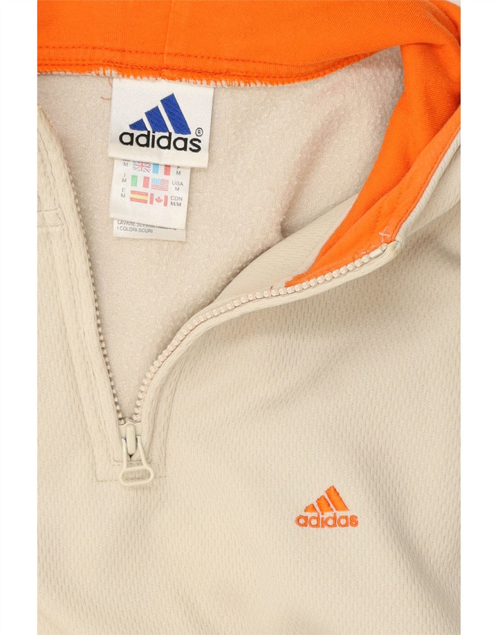 Męska bluza z kapturem i zamkiem błyskawicznym Adidas, średni biały poliester