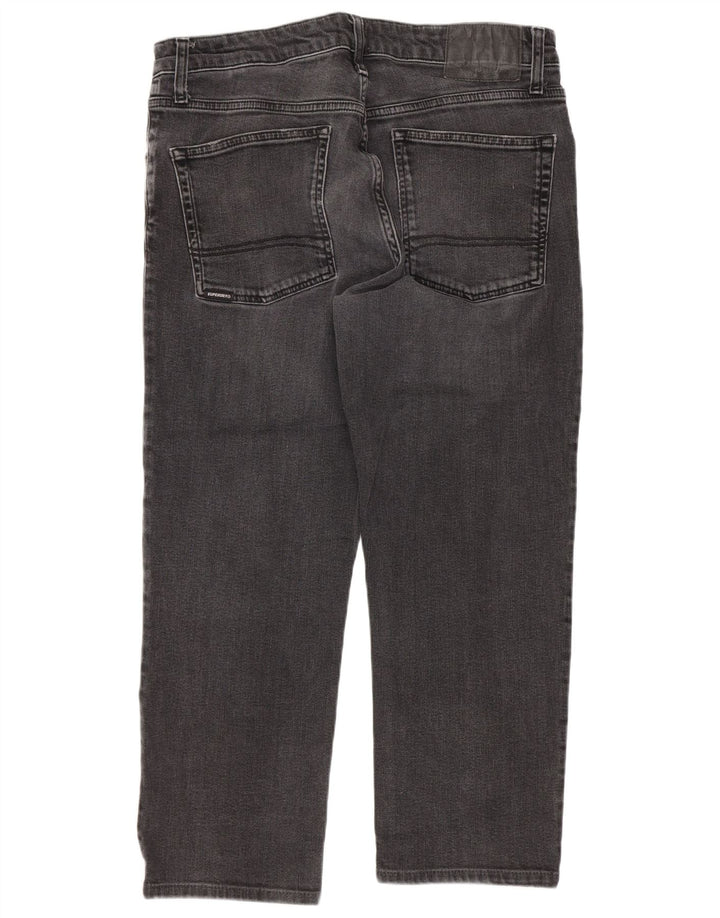 Męskie jeansy Superdry o krótkim kroju W34 L24, czarne, bawełniane
