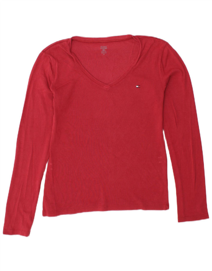 Damski top z długim rękawem TOMMY HILFIGER UK 10 Small Red