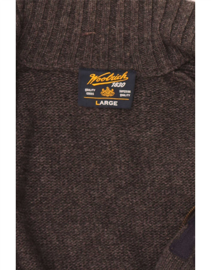 Męski sweter z grafiką Woolrich, duży, szary