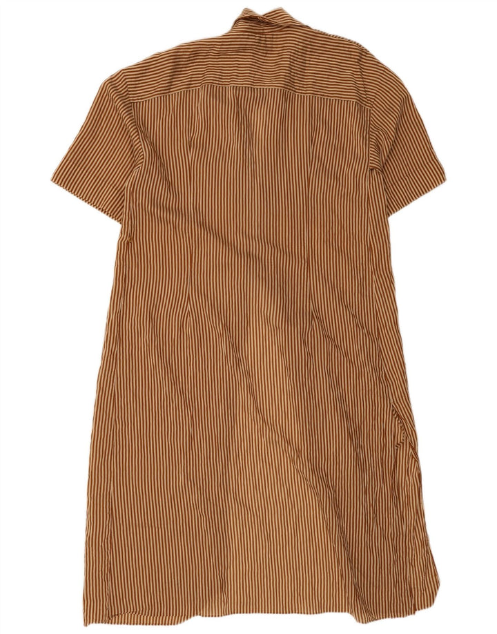 Damska sukienka oversize Zara UK 10 w małe brązowe prążki