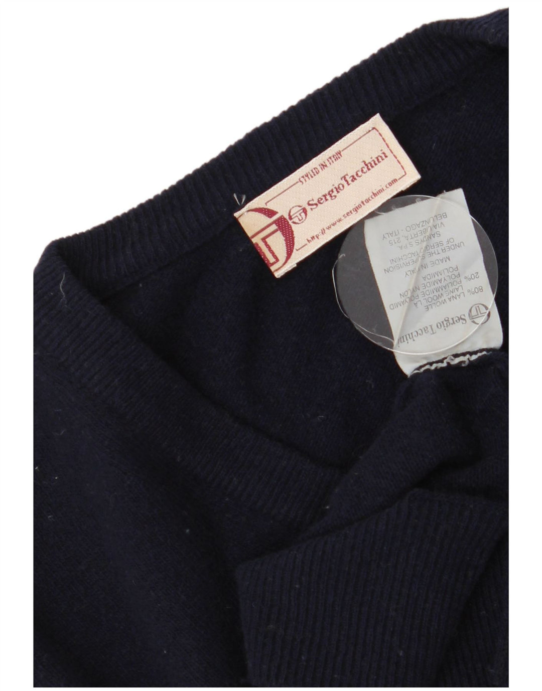 Męski sweter Sergio Tacchini z dekoltem w kształcie litery V, 2XL, granatowo-wełniany