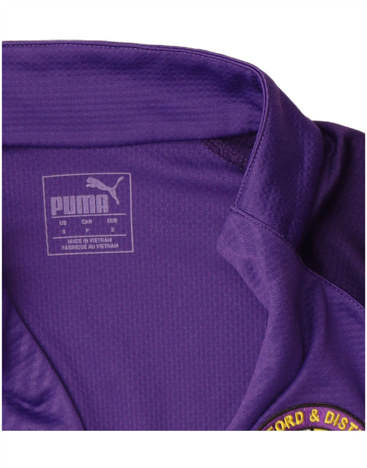 Męski dres PUMA z grafiką i zamkiem błyskawicznym, mały, fioletowy, geometryczny