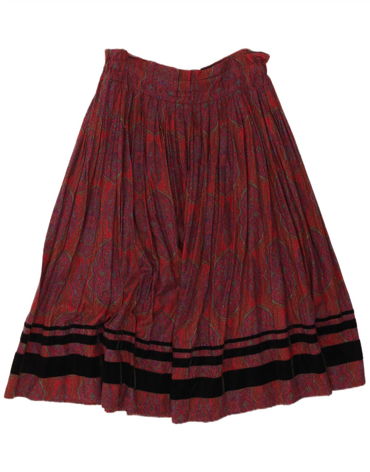 Rozkloszowana spódnica damska Emmanuel Schvili IT 44 Medium W38 Burgundowa Paisley