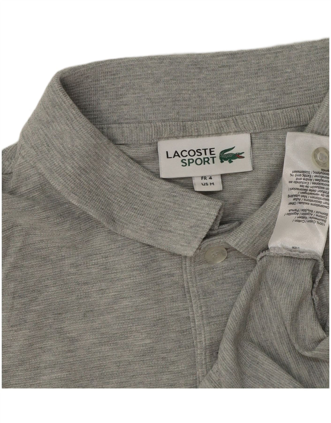 Męska koszulka polo Lacoste, rozmiar 4, średnia szara bawełna w plamki