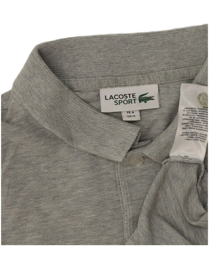 Męska koszulka polo Lacoste, rozmiar 4, średnia szara bawełna w plamki